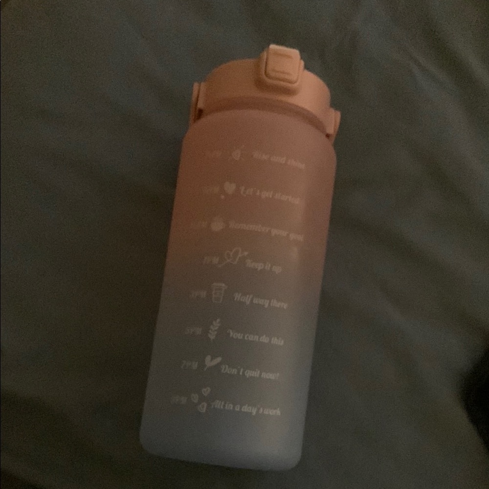 Pink and Gray Motivational Water Bottle